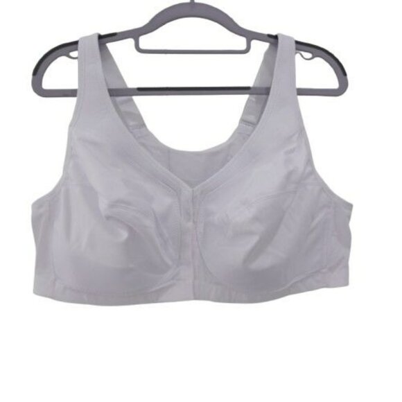 NEW Glamorise MagicLift Front Close Posture Back Support Bra 44 C White #1265 - Picture 1 of 4